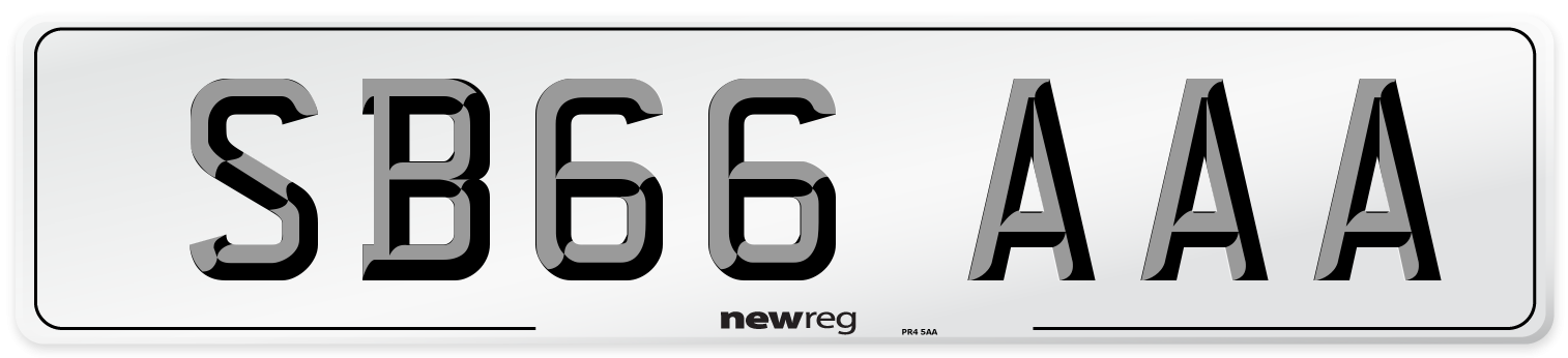 SB66 AAA Number Plate from New Reg